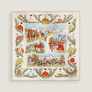 美品 エルメスHERMÈS シャンティイ CHANTILLY競馬場 シルクシャツ カレ 70 《シャンティイ競馬場》 | Hermès - エルメス-公式サイト